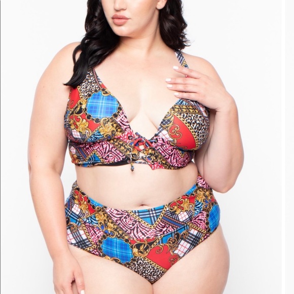 Multi color 2pcs bikini swimsuit - Picture 3 of 3